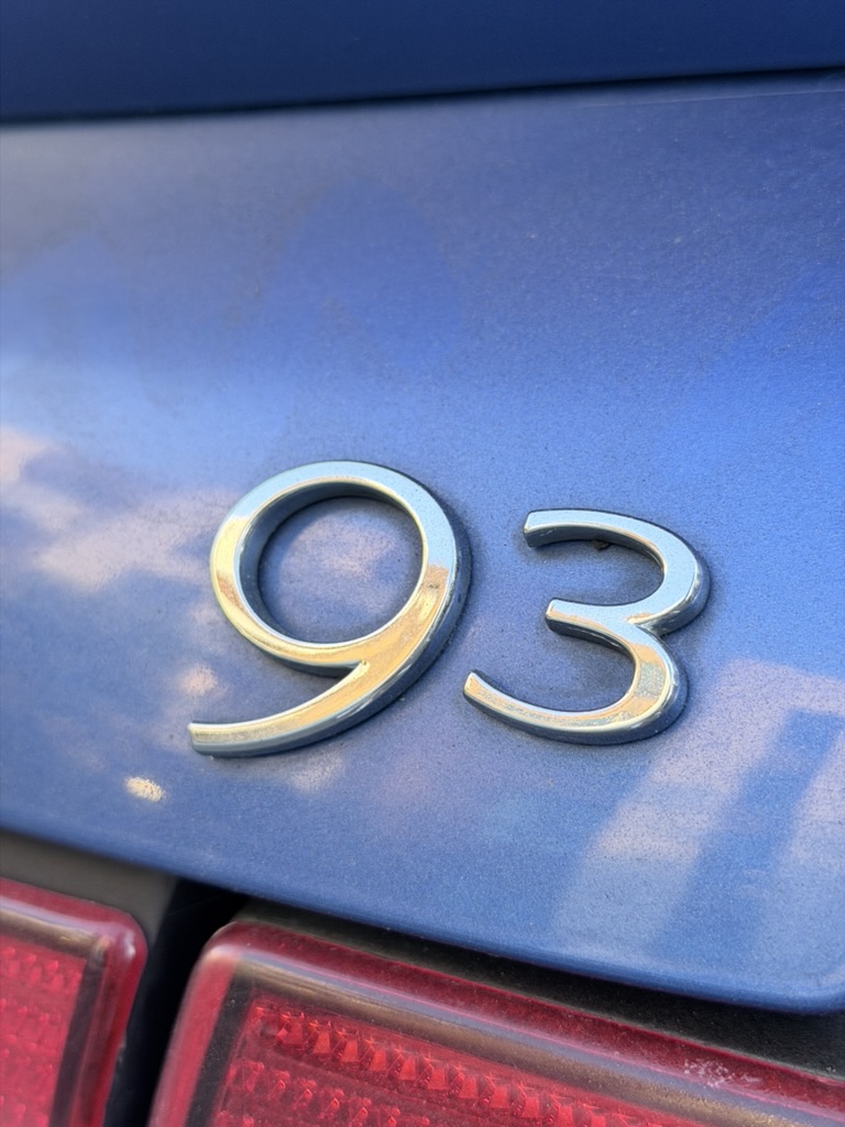 Chrome 9-3 badge on the Viggen’s rear hatch above the tail light